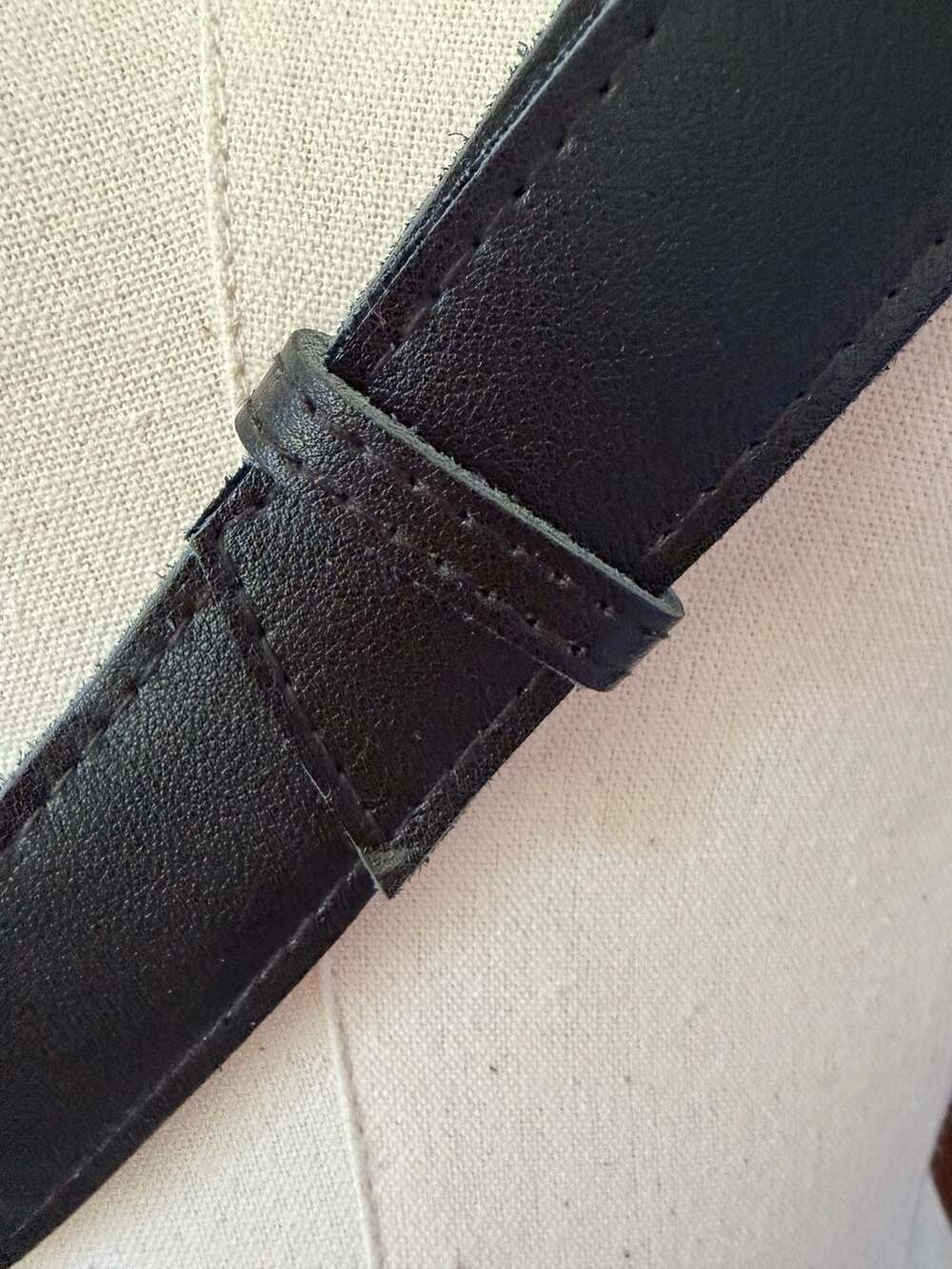 Gigi Pip Black Leather Belt Sling Bag with Gold Hardware - Picture 5 of 15